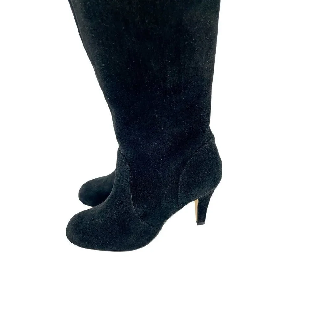 Vince Camuto Cherline Black Suede Leather Over the Knee Boots SZ 6 New